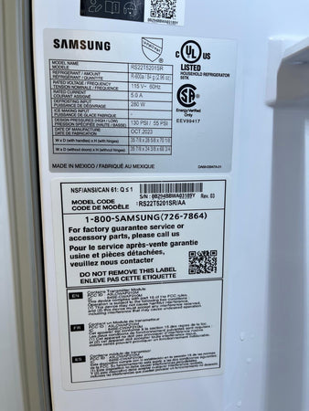 Samsung 36 Inch Counter Depth Freestanding Side by Side Smart Refrigerato