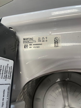 Maytag 8.8 cu. ft. Extra-Large Capacity Gas Dryer And Maytag 28 Inch Top Load Washer