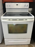 Frigidaire 30 Inch Glass Top Electric Range in White