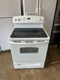 GE 30 Inch Glass Top Electric Range in White