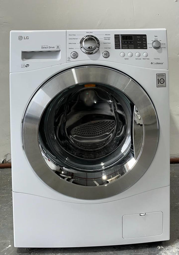 LG 24 in. W 2.4 Cu. Ft. Compact Stackable SMART Front Load Washer in White with Steam and AI Fabric Sensor